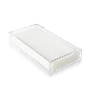 huang acrylic clear rectangle paper napkin holder | for dinner, bathrooms, hosting, picnics, weddings, parties | long lasting premium acrylic construction
