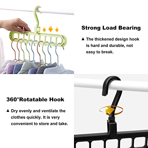 HEYHOUSE Closet Organizers and Storage,College Dorm Room Essentials,Pack of 6 Multifunctional Closet Organizer Magic Space Saving Hangers with 9 Holes Closet Storage Organization for Wardrobe Closet