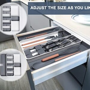 Kitchen Drawer Organizer, Silverware Flatware Organizer, Large Expandable Cutlery Organizer & Knife Drawer Organizer, Kitchen Utensil Drawer Organizer