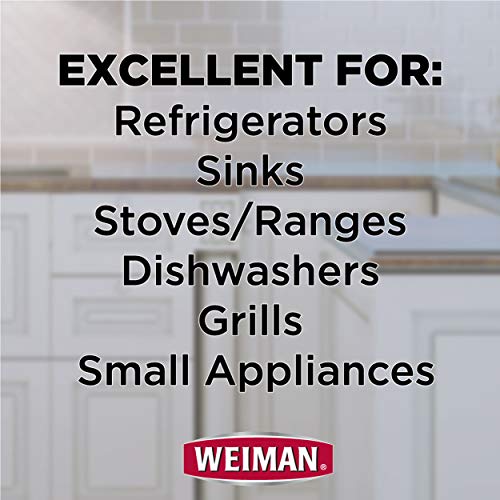 Weiman Stainless Steel Cleaner Kit - Fingerprint Resistant, Removes Residue, Water Marks and Grease from Appliances - Works Great on Refrigerators, Dishwashers, Ovens, and Grills - Packaging May Vary