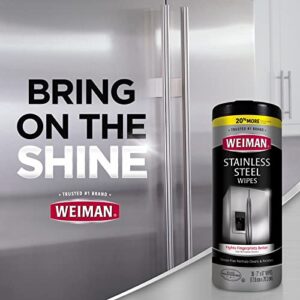 Weiman Stainless Steel Cleaner Kit - Fingerprint Resistant, Removes Residue, Water Marks and Grease from Appliances - Works Great on Refrigerators, Dishwashers, Ovens, and Grills - Packaging May Vary