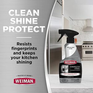 Weiman Stainless Steel Cleaner Kit - Fingerprint Resistant, Removes Residue, Water Marks and Grease from Appliances - Works Great on Refrigerators, Dishwashers, Ovens, and Grills - Packaging May Vary