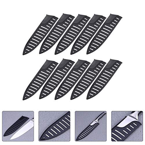 WINOMO 10pcs Edge Guards Cover Sleeves Plastic Cover Case Protectors for Chopping Cutter Black