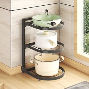 pots and pans organizer for cabinet.3-tiers heavy-duty pot and pan rack for kitchen organization, height adjustable and space saving pot organizer football valentine’s day president’s day gift