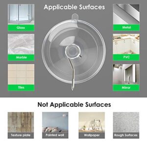 HangerSpace Suction Cup Hooks, 1.77 Inches Clear PVC Suction Cups with Metal Hooks Removable Small Suction Cups for Kitchen Bathroom Shower Wall Window Glass Door - 12 Packs