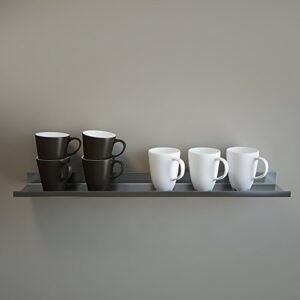 over the range shelf, floating/ reversible ledge, spice rack, mug display 30″ long (5″ deep, stainless steel)