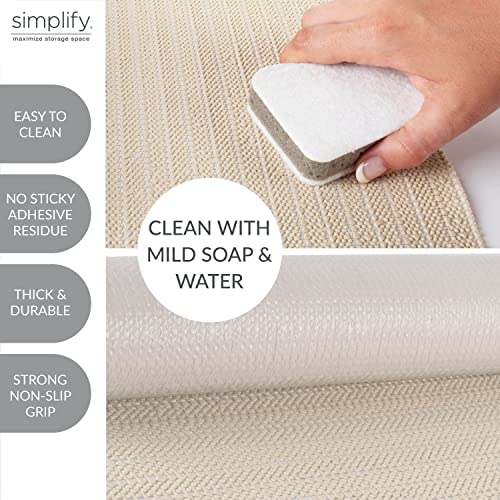 Simplify Adhesive Smooth Top Grip Liner | Shelf | Countertops| Drawers | Cabinets| Cut to Fit | Non-Slip | 10 Square Feet| Taupe | Organization | Uses