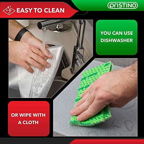 Refrigerator Liners – Fridge Shelf Mats – Washable Liner for Shelves - Drawers and Organizers - Non Adhesive Clear Mats – Produce Saver and Protector