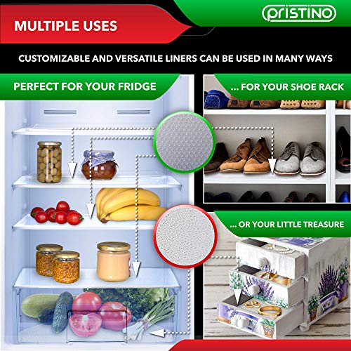 Refrigerator Liners – Fridge Shelf Mats – Washable Liner for Shelves - Drawers and Organizers - Non Adhesive Clear Mats – Produce Saver and Protector