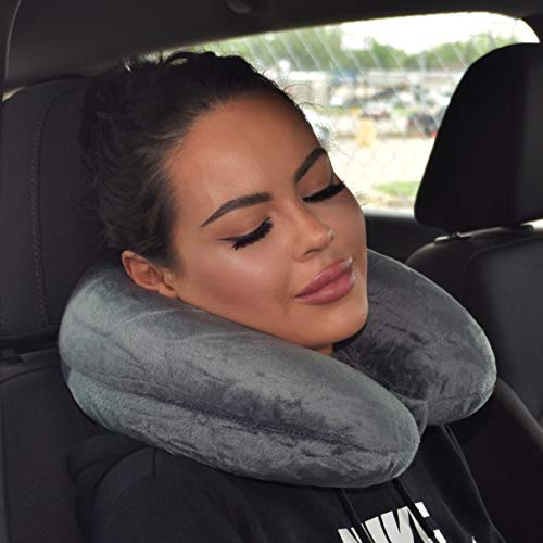 World's Best Feather Soft Microfiber Neck Pillow, Charcoal