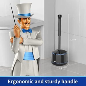 MR.SIGA Toilet Plunger with Holder, Heavy Duty Toilet Plunger and Holder Combo for Bathroom Cleaning, Black