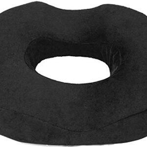 Donut Pillow Seat Cushion Orthopedic Design| Tailbone & Coccyx Memory Foam Pillow | Relieve Pain and Pressure for Hemorrhoid, Pregnancy Post Natal, Surgery, Sciatica (Black)