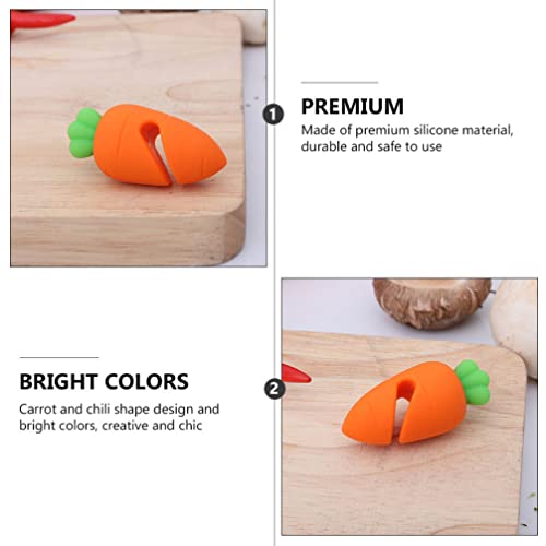 Cabilock 4Pcs Spill- proof Lid Lifter Silicone Lid Lifts Carrot Chili Kitchen Pot Lid Holders Lid Stand Heat Resistant Holder Keep The Lid Open