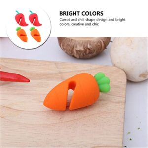 Cabilock 4Pcs Spill- proof Lid Lifter Silicone Lid Lifts Carrot Chili Kitchen Pot Lid Holders Lid Stand Heat Resistant Holder Keep The Lid Open