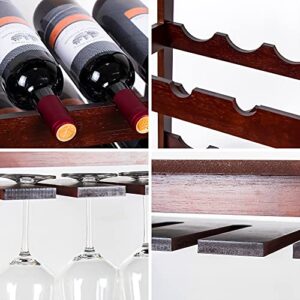 Beyond Your Thoughts 30 Bottles Wine Rack with Glasses Holder Freestanding Wine Shelf Storage Wine Rack for Home Kitchen Dining Room