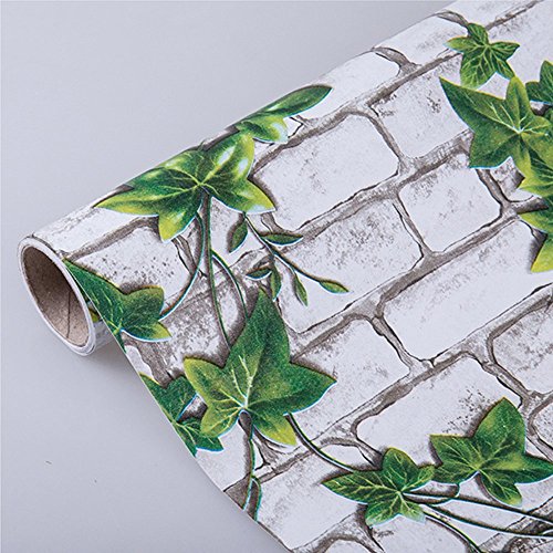 HOYOYO 17.8 x 78 Inches Self-Adhesive Shelf Liner, Self Adhesive Shelf Liner Dresser Drawer Paper Wall Sticket Home Decoration, Grape Leaf