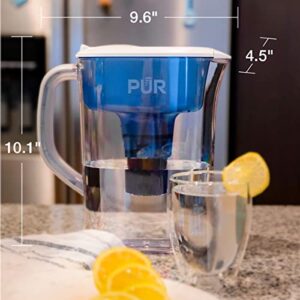 PUR Water Pitcher Filtration System, 7 Cup, Clear/Blue