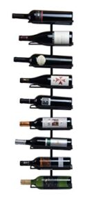wall-mounted wine rack, 9-bottle capacity, black
