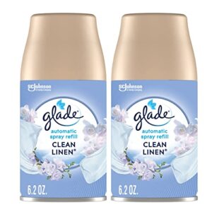 glade automatic spray refill, air freshener for home and bathroom, clean linen, 6.2 oz, 2 count