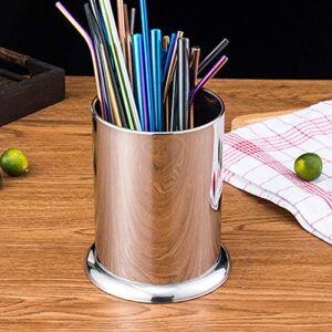 Coffee Stirrers Holder, High Capacity Kitchen Storage Holder Draining Hole Design Safe Cutlery Storage Box Space Saving for Straw Spoon Fork(S)