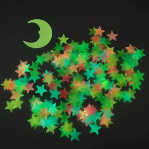 Glow in The Dark Stars Stickers for Ceiling, Adhesive 200pcs 3D Glowing Stars and Moon for Kids Bedroom,Luminous Stars Stickers Create a Realistic Starry Sky,Room Decor,Wall Stickers