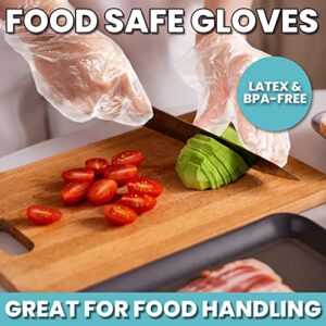 Keppi 600pcs Plastic Gloves | BPA & Latex Free | Perfect Food Handling Gloves | Food Safe Disposable Gloves for Cooking | Bulk Food Safe Gloves | One Size Great Fit