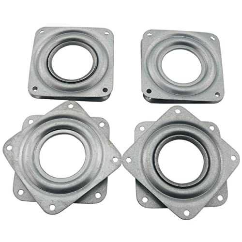 ZCZQC 4pcs Turntable Bearings 3" Square Lazy Susan 150 lbs Bearings Plate 360 Degree Rotating Display Stand Furniture Hardware