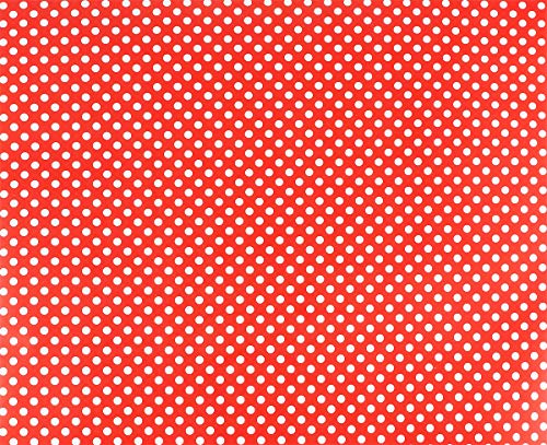 GLOW4U Self Adhesive Vinyl Red Polka Dot Contact Paper Shelf Drawer Liner Cabinets Dresser Furniture Liner Sticker Wall Crafts Decal Film 17.7X78.7 Inches