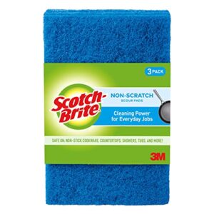 Scotch-Brite Non-Scratch Scour Pads, Scouring Pads for Kitchen and Dish Cleaning, 3 Pads