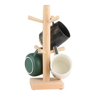 Bamboo Coffee Mug Holder Coffee Tea Cup Organizer Hanger Holder,Coffee Cup Holders Bamboo Mug Rack Tea Cup Accessory Kitchen Organizer (Single Cup Holder)