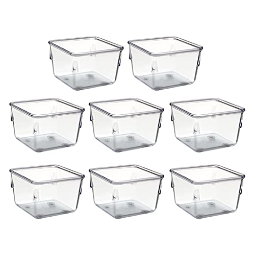 Acrimet Desk Drawer Organizer Box Tray Storage Bins Modular Divider for Home, Kitchen, Office and Storage (Clear Crystal Plastic) (8 Pack - 3.13" x 3.13" x 2.13")