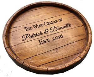 lazy susan wine barrel personalized