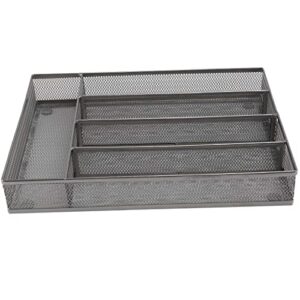 sudemota kitchen drawer organizer | 5 compartments utensil mesh trays – 12.57″ x 9.23″ no-slipping drawer organization for office
