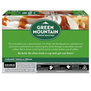 Green Mountain Coffee Roasters Caramel Vanilla Cream, Single-Serve Keurig K-Cup Pods, Flavored Light Roast Coffee, 12 Count (Pack of 6)