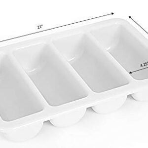 Basicwise 4-Compartment Commercial Cutlery Holder, Set of 4,Gray,QI003406.4