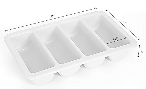 Basicwise 4-Compartment Commercial Cutlery Holder, Set of 4,Gray,QI003406.4