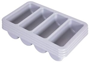 basicwise 4-compartment commercial cutlery holder, set of 4,gray,qi003406.4