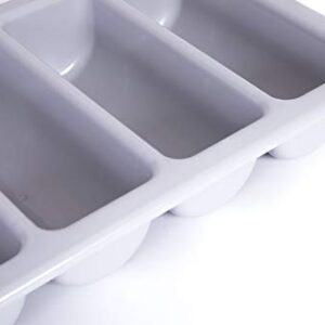 Basicwise 4-Compartment Commercial Cutlery Holder, Set of 4,Gray,QI003406.4