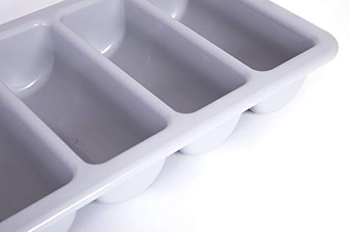 Basicwise 4-Compartment Commercial Cutlery Holder, Set of 4,Gray,QI003406.4