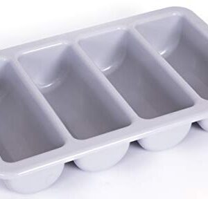 Basicwise 4-Compartment Commercial Cutlery Holder, Set of 4,Gray,QI003406.4