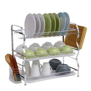 sdgh dish rack – three-tier kitchen cutlery dish drain storage rack 54.00 * 26.4 * 48.3 cm
