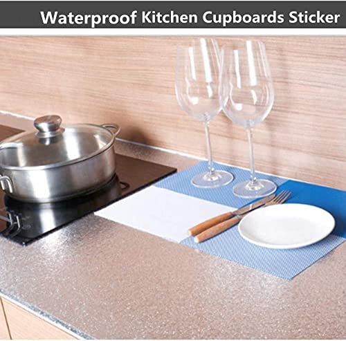 Kitchen Backsplash Stickers, Kitchen Wallpaper Stickers Self Adhesive Kitchen Aluminum Foil Stickers Oil Proof Waterproof (Silver Orange Peel Texture)