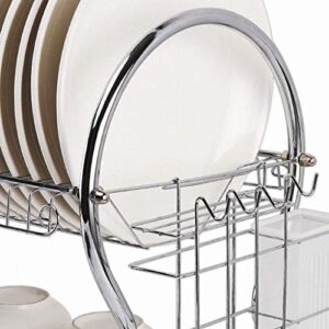 SDGH Drain Dish Rack - Double Rack Storage Shelf Dishware Kitchen Rack