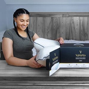 Vaverto Gel Memory Foam Pillow - Queen Size - Ventilated, Premium Bed Pillow with Washable and Bamboo Pillow Cover, Cooling, Orthopedic Sleeping, Side and Back Sleepers - College Dorm Room Essentials