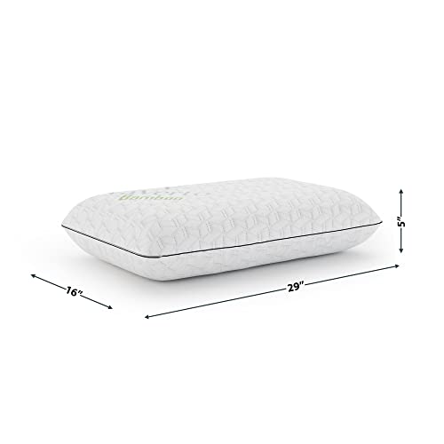 Vaverto Gel Memory Foam Pillow - Queen Size - Ventilated, Premium Bed Pillow with Washable and Bamboo Pillow Cover, Cooling, Orthopedic Sleeping, Side and Back Sleepers - College Dorm Room Essentials