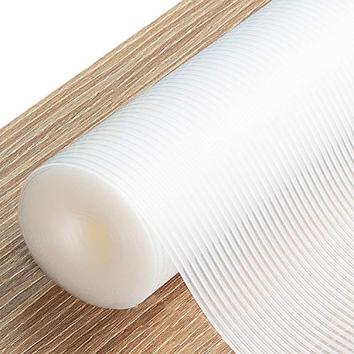 SinhRinh Shelf Liner, Non-Adhesive Drawer Liner, Double Sided Non-Slip Cabinet Liner 12IN x 20FT Cuttable and Washable for Kitchen, Shoe Rack and Refrigerator - Clear