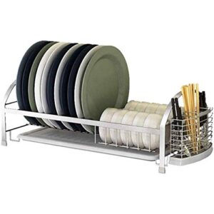 sdgh stainless steel dish rack – kitchen countertop storage dishes drain rack 55×26.5×19.7cm(lxwxh)