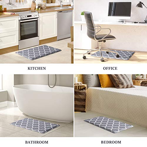WISELIFE Kitchen Mat and Rugs Cushioned Anti-Fatigue Kitchen mats ,17.3"x 28",Non Slip Waterproof Kitchen Mats and Rugs Ergonomic Comfort Mat for Kitchen, Floor Home, Office, Sink, Laundry , Grey