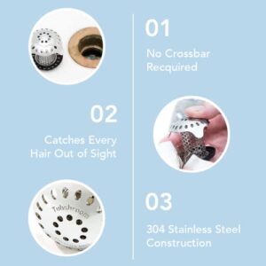 TubShroom Ultra Revolutionary Bath Tub Drain Protector Hair Catcher/Strainer/Snare, Stainless Steel, Stainless Combo