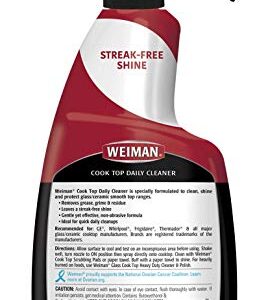 Weiman Cooktop Cleaner for Daily Use (2 Pack) Streak Free, Residue Free, Non-Abrasive Formula - 22 Ounce